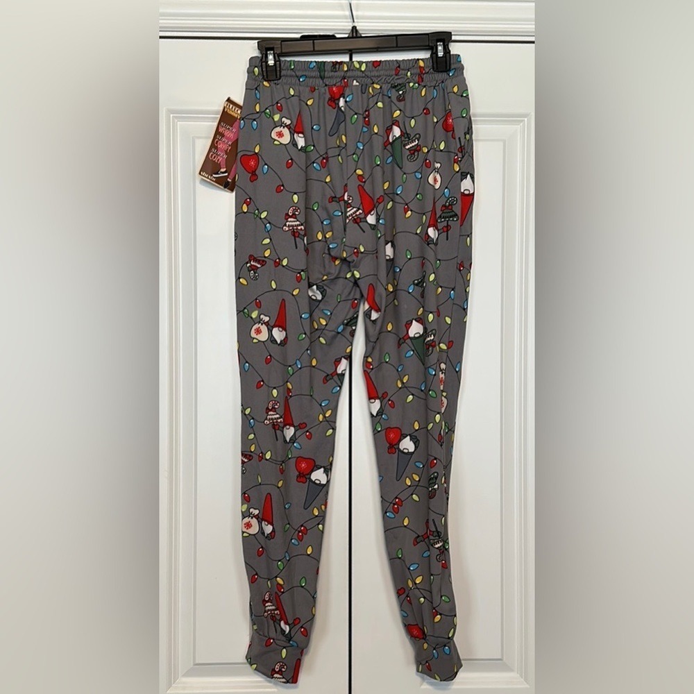 Fleece jogger pants with‎ pockets Gray Christmas Gnome & Burgundy Sm Bundle Pack - Picture 11 of 14